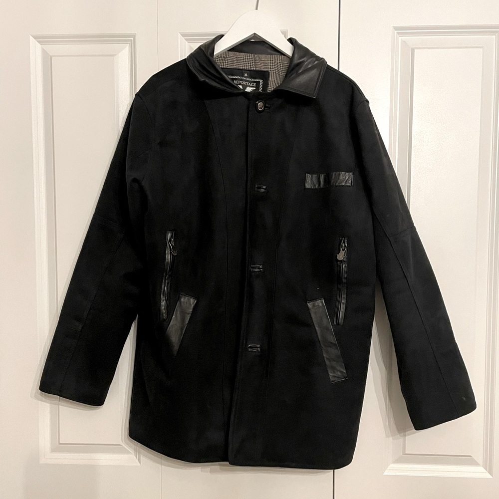 Reportage Italian suede mens jacket in black